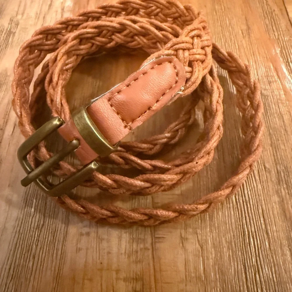 Braided Tan Belt  Full length 44 inches  Width 3/4 inch
